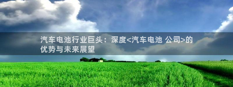 优发娱乐国际线上营业时间：汽车电池行业巨头：深度<汽车电池 公司>的
优势与未来展望